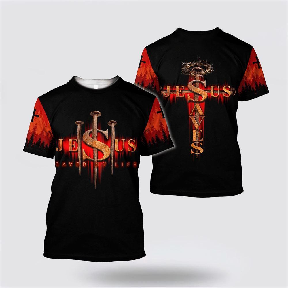 Jesus Saves Jesus Car Hanging All Over Print 3D T Shirt – Gifts For Christian Friends