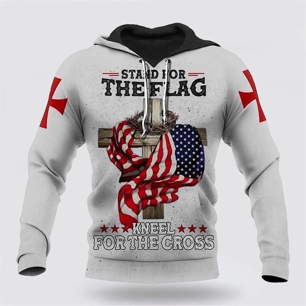 Jesus Stand For The Flag Kneel For The Cross All Over Print 3D Hoodie – Gifts For Christians Jesus Stand For The Flag Kneel For The Cross All Over Print 3D Hoodie – Gifts For Christians