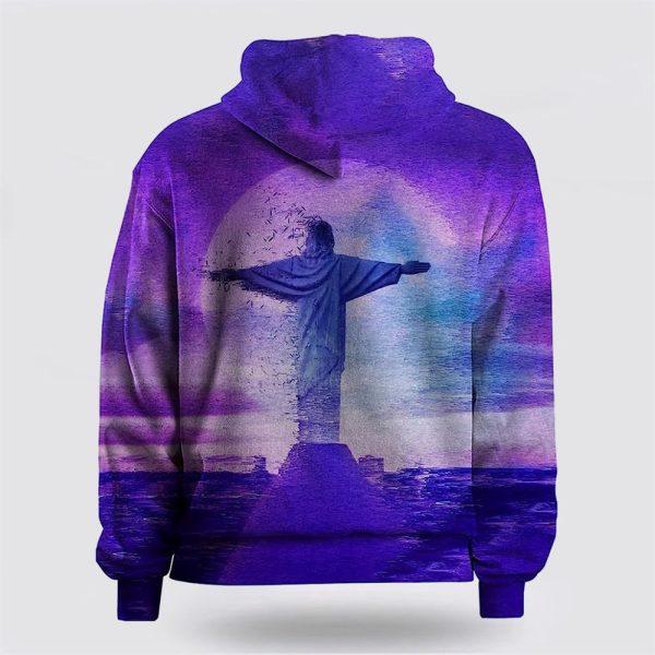 Jesus Statue Pattern All Over Print 3D Hoodie – Gifts For Christians