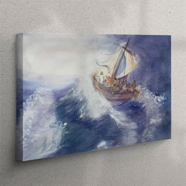 Jesus Storm On The Sea Canvas Prints – Christian Wall Art – Christian Home Decor