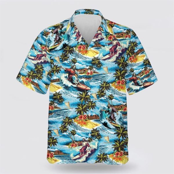 Jesus Surfing On The Beach Hawaiian Shirt – Gifts For Christians