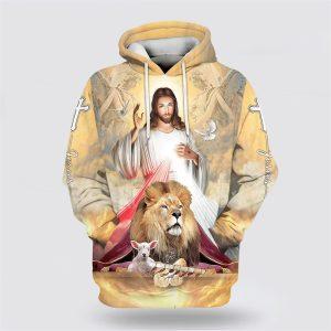 Jesus The Lion Of Judah The Lamb Of God Hoodies Jesus All Over Print 3D Hoodie Gifts For Christians 1 codh8h.jpg