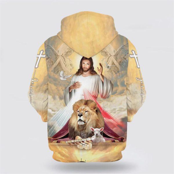 Jesus The Lion Of Judah The Lamb Of God Hoodies Jesus All Over Print 3D Hoodie – Gifts For Christians