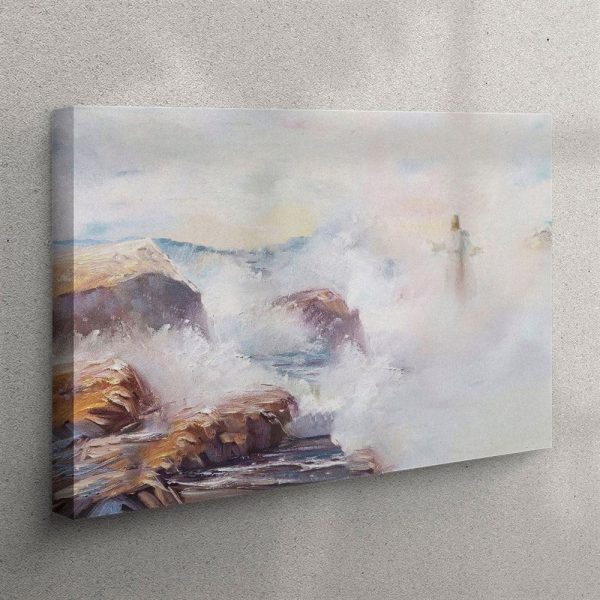 Jesus Walking On Water Canvas Prints – Christian Wall Art – Christian Home Decor