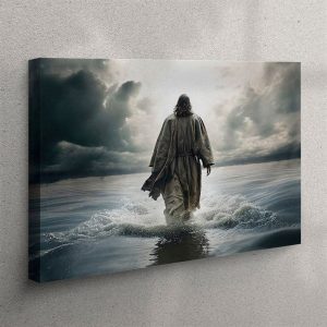 Jesus Walking Water Canvas Prints Christian Wall Art Christian Home Decor srk64h.jpg
