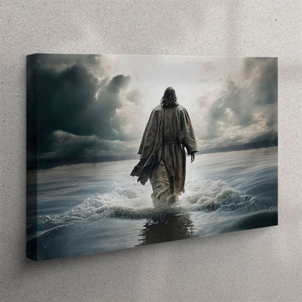 Jesus Walking Water Canvas Prints – Christian Wall Art – Christian Home Decor