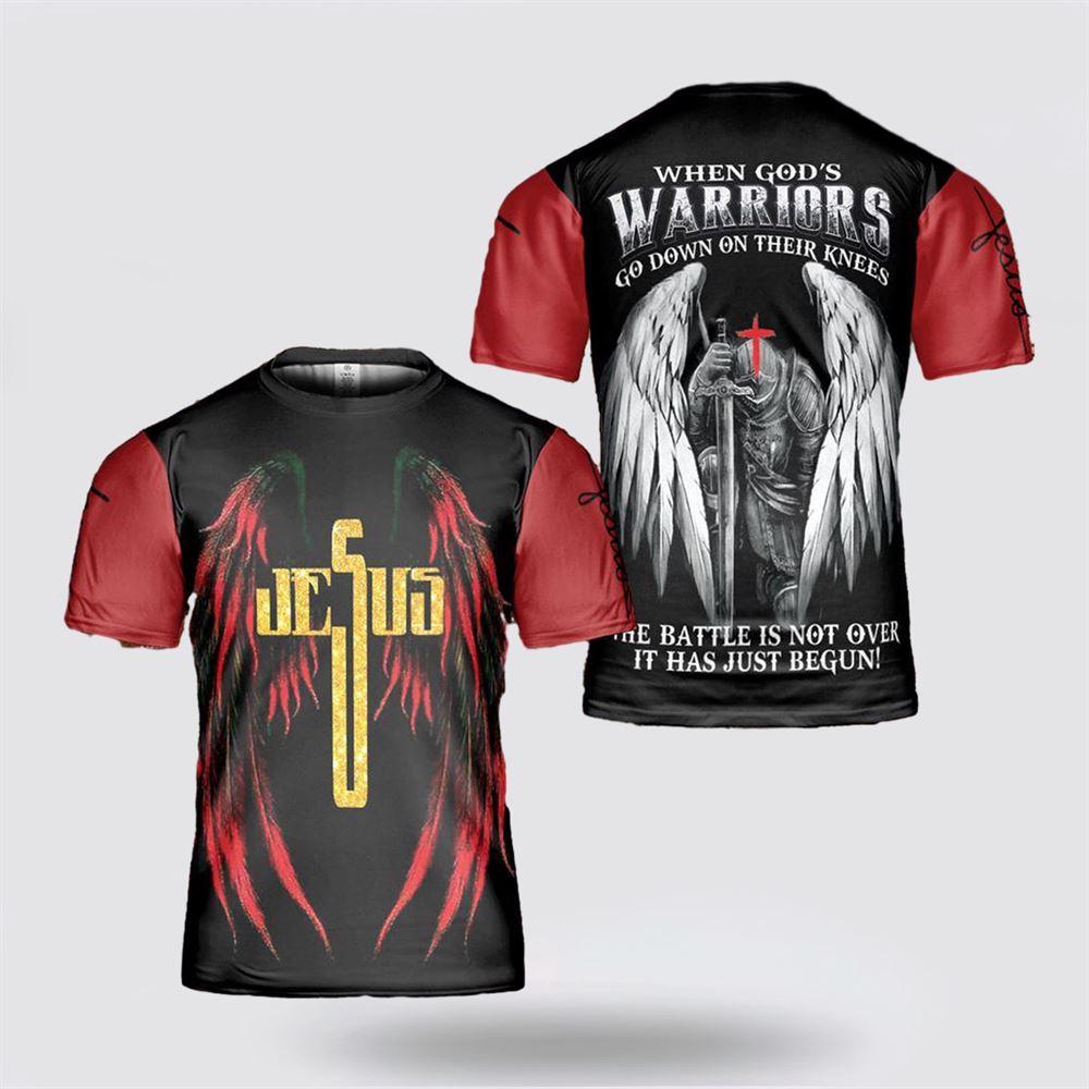 Jesus Warrior Angel Wings All Over Print 3D T Shirt – Gifts For Christian Friends Jesus Warrior Angel Wings All Over Print 3D T Shirt – Gifts For Christian Friends