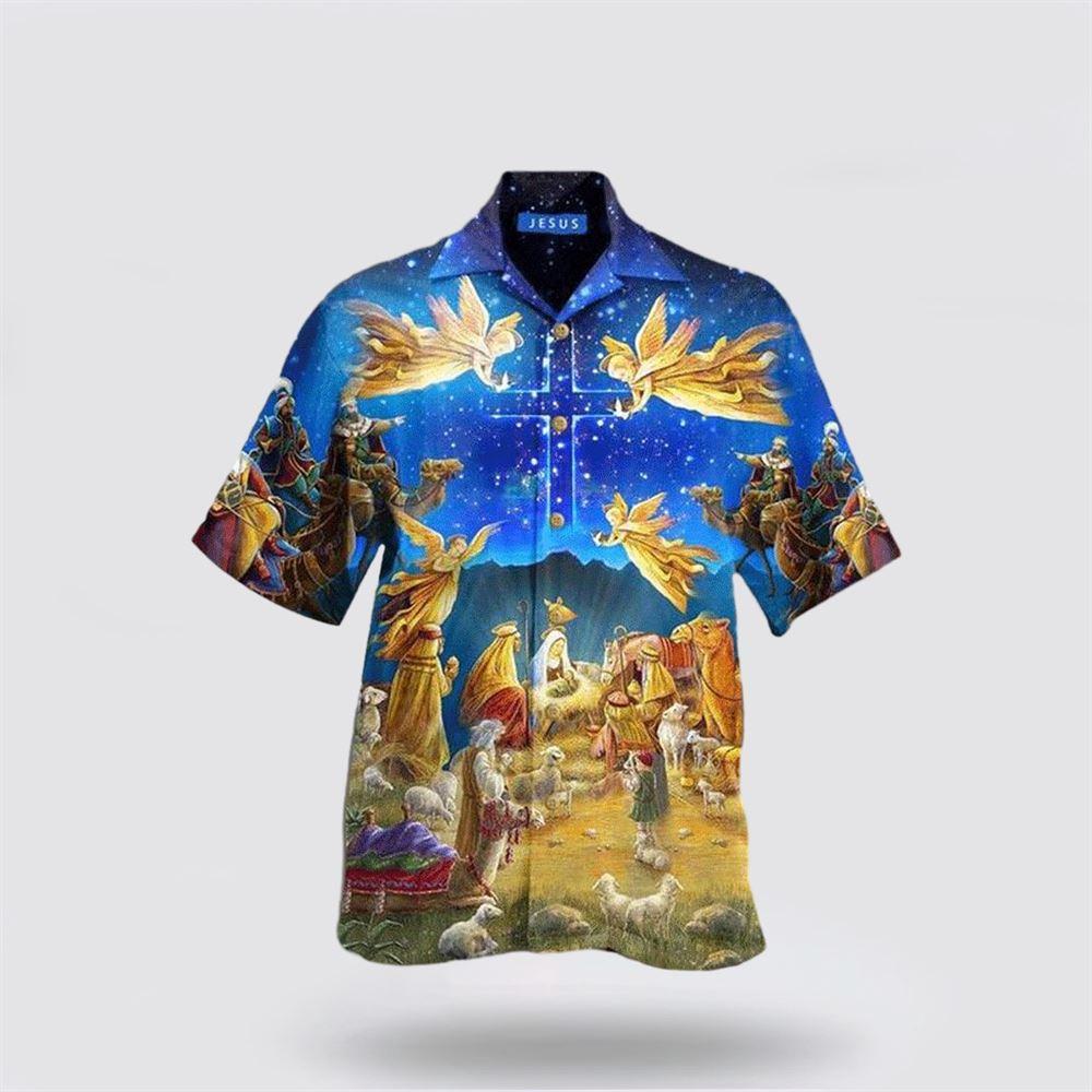 Jesus Was Born Holy Night Angel Hawaiian Shirt – Gifts For Jesus Lovers Jesus Was Born Holy Night Angel Hawaiian Shirt – Gifts For Jesus Lovers
