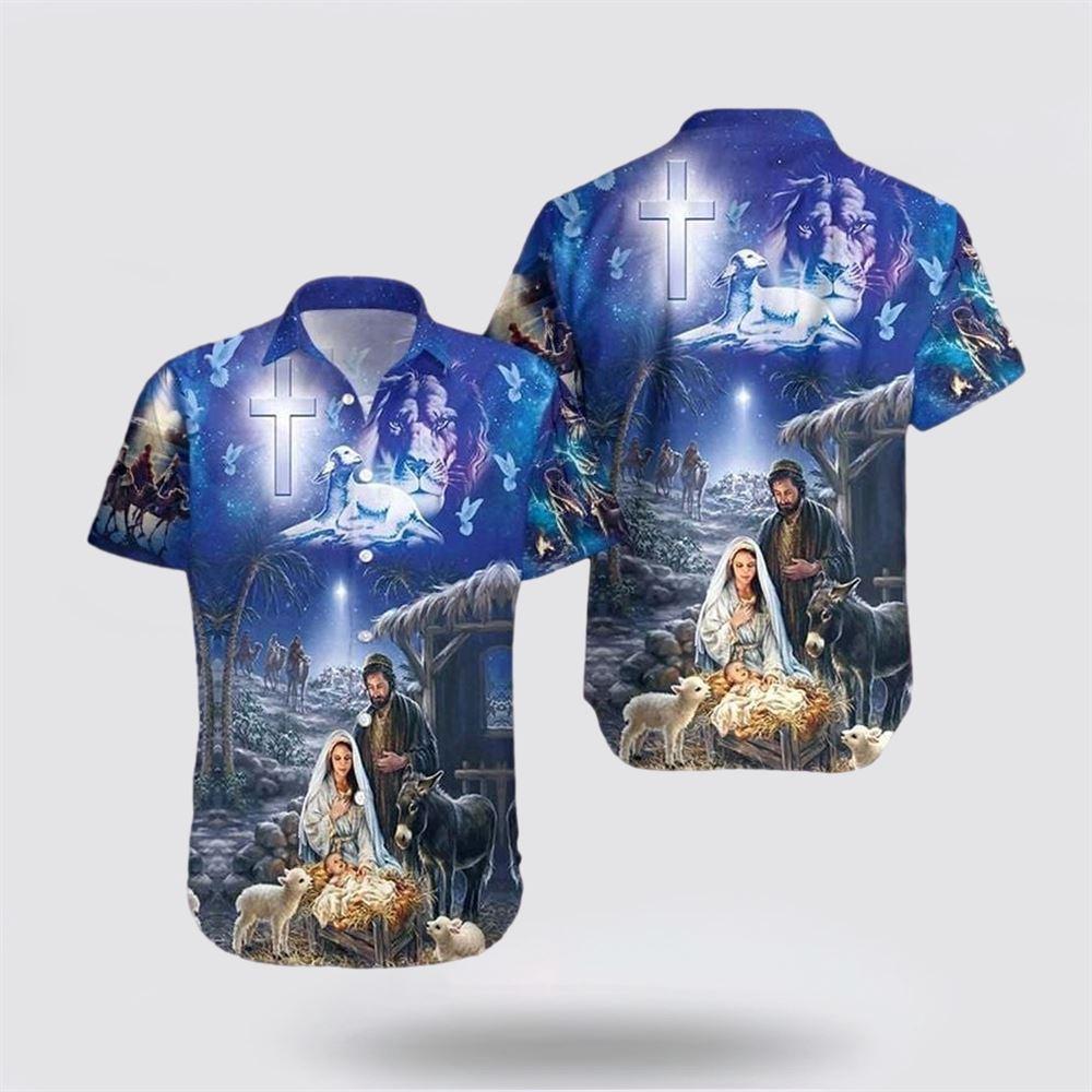Jesus Was Born On Farm Hawaiian Shirts – Gifts For Jesus Lovers Jesus Was Born On Farm Hawaiian Shirts – Gifts For Jesus Lovers
