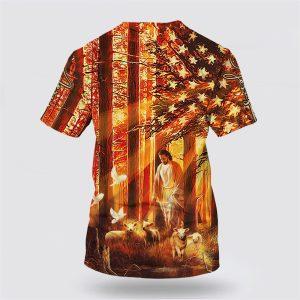 Jesus With Baby Lambs In The Forest All Over Print 3D T Shirt Gifts For Christian Friends 2 eieuag.jpg