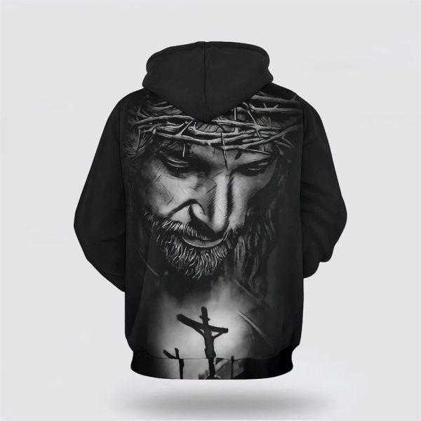 Jesus With Crown Of Thorns All Over Print 3D Hoodie – Gifts For Christians