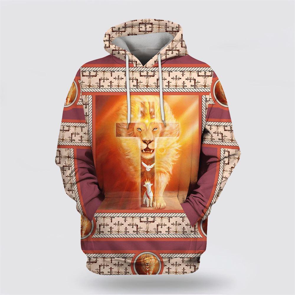 Jesus onThe Cross God Lion Lamb Dove All Over Print 3D Hoodie – Gifts For Christian Families Jesus onThe Cross God Lion Lamb Dove All Over Print 3D Hoodie – Gifts For Christian Families