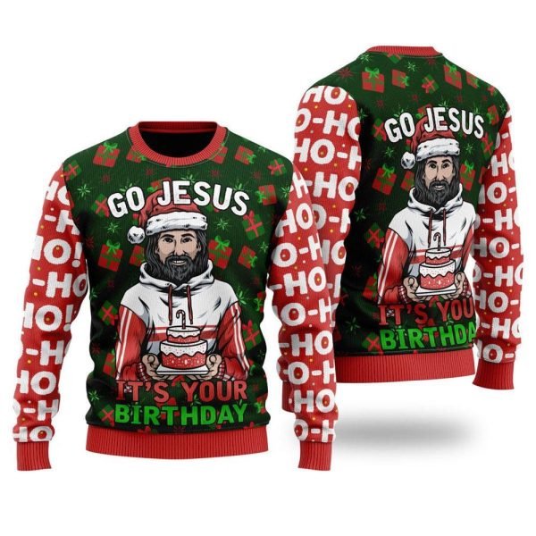 Jesus’s Birthday Go Jesus Ugly Christmas Sweater For Men & Women – Gifts For Christians