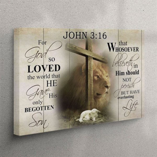 John 316 Wall Art For God So Loved The World John 316 Kjv Canvas Print – Christian Wall Art Canvas