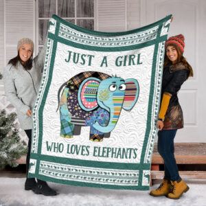 Just A Girl Who Loves Elephants Fleece Throw Blanket - Soft And Cozy Blanket - Best Weighted Blanket For Adults