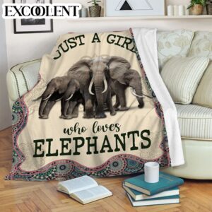 Just A Girl Who Loves Elephants Fleece Throw Blanket - Soft And Cozy Blanket - Weighted Blanket To Sleep