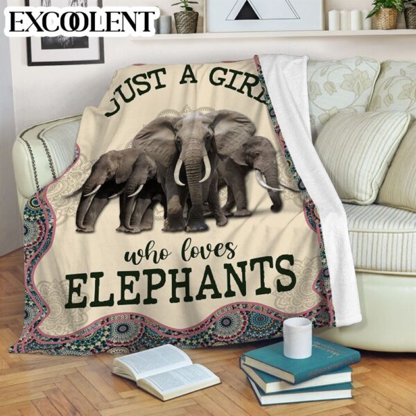 Just A Girl Who Loves Elephants Fleece Throw Blanket – Soft And Cozy Blanket – Weighted Blanket To Sleep