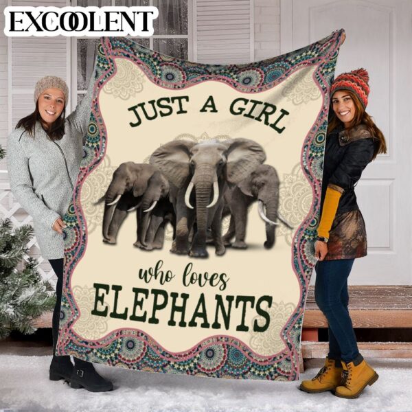 Just A Girl Who Loves Elephants Fleece Throw Blanket – Soft And Cozy Blanket – Weighted Blanket To Sleep