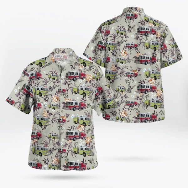 Kennedy Space Center, FL, NASA Kennedy Space Center Fire Rescue New Oshkosh Striker 3000 Fire And Rescue Vehicle Hawaiian Shirt – For Firefighters