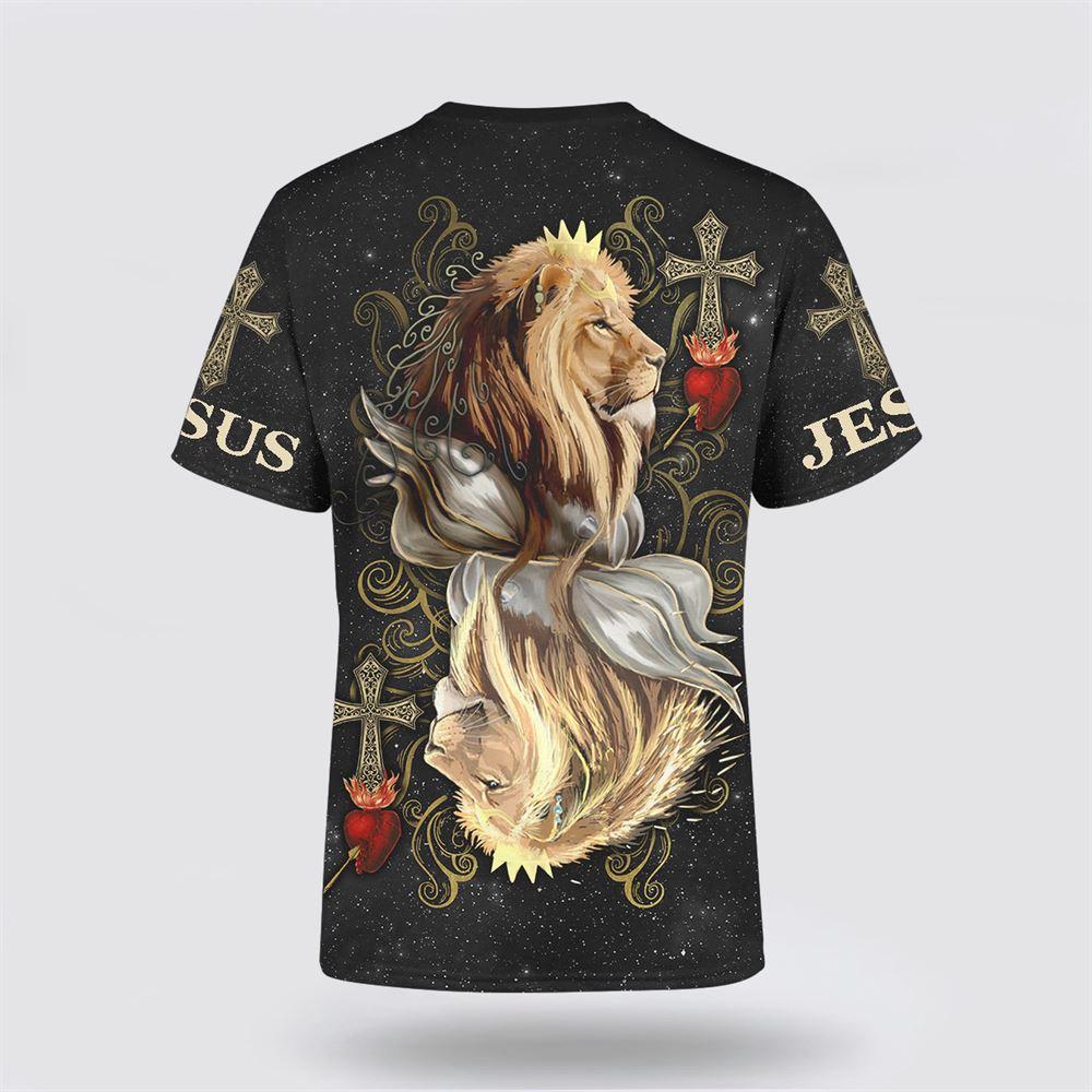 King Of Hearts Lion Jesus Lion All Over Print 3D T Shirt – Gifts For Christian Friends King Of Hearts Lion Jesus Lion All Over Print 3D T Shirt – Gifts For Christian Friends