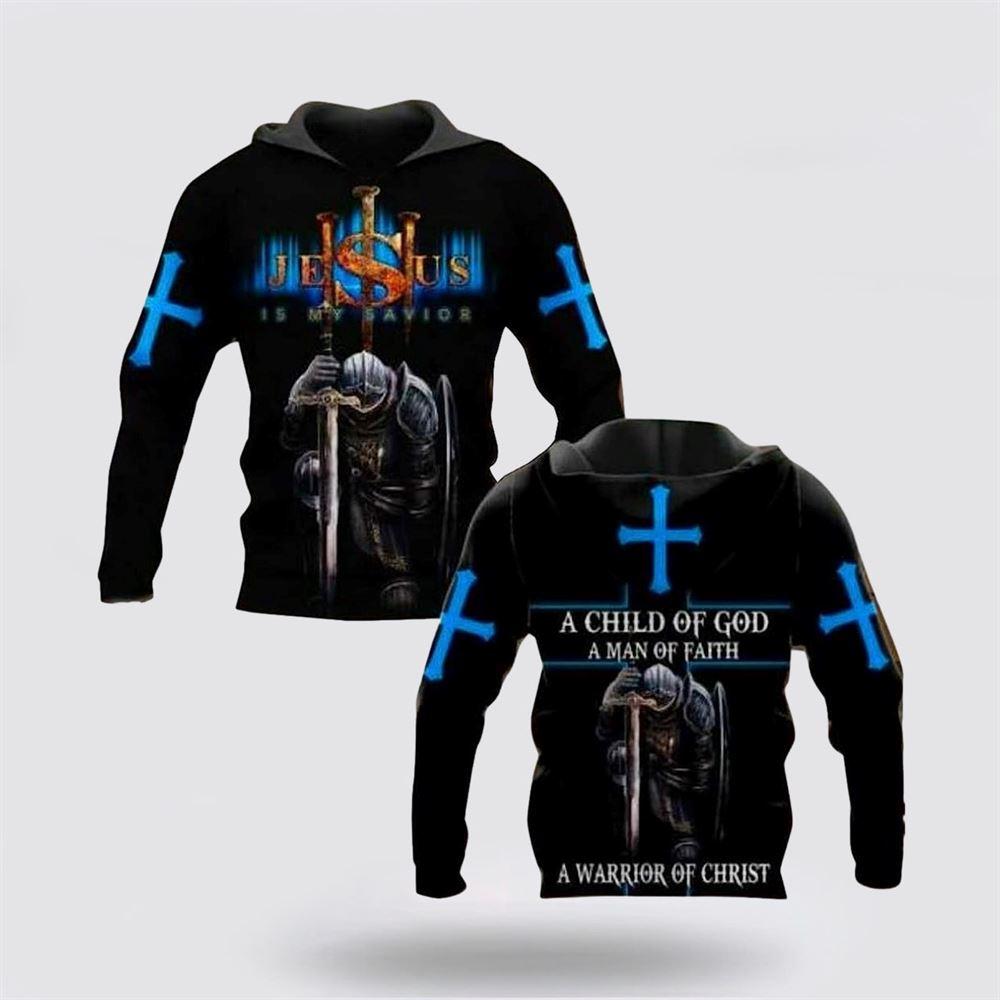 Knight Templar Jesus Is My Savior A Warrior Of Christ All Over Print 3D Hoodie – Gifts For Christians