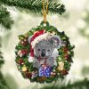 Koala And Christmas Gift For Her Gift For Him Gift For Koala Lover Christmas Plastic Hanging Ornament