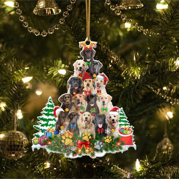 Labrador Full The Christmas Tree-Two Sided Christmas Plastic Hanging Ornament – Christmas Decor