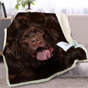 Labrador Retriever Face Fleece Throw Blanket –…