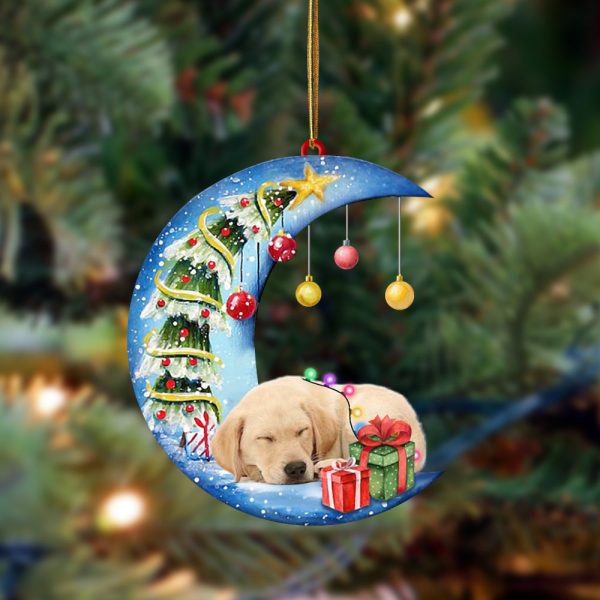 Labrador Retriever Sleep On The Moon Christmas Two Sided Christmas Plastic Hanging Ornament