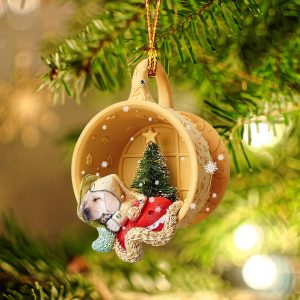 Labrador Retriever Sleeping In A Tiny Cup…