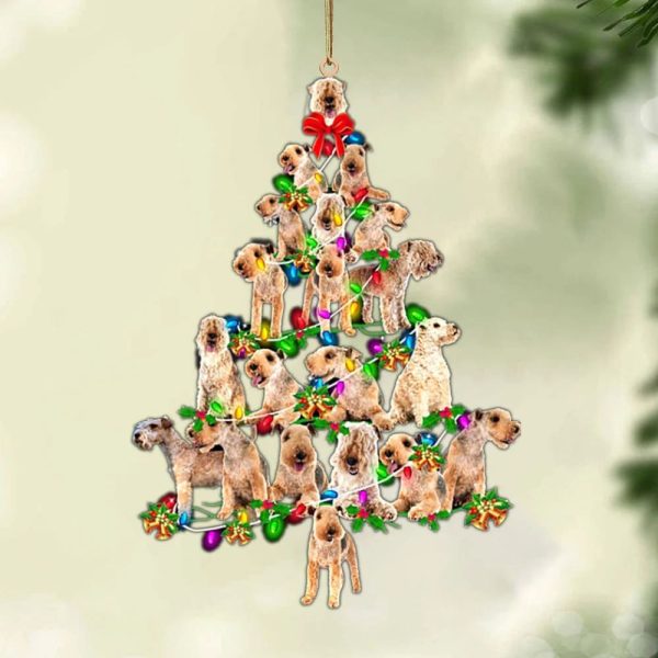 Lakeland Terrier-Christmas Tree Lights-Two Sided Christmas Plastic Hanging Ornament – Funny Ornament
