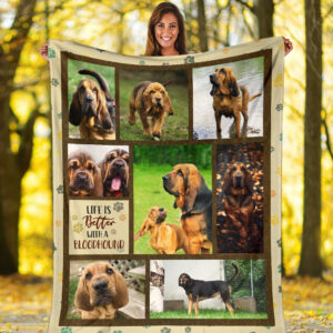 Life Is Better With A Bloodhound  Fleece Throw Blanket - Pendleton Sherpa Fleece Blanket - Gifts For Dog Lover