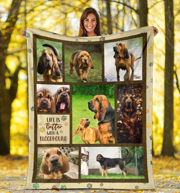 Life Is Better With A Bloodhound  Fleece Throw Blanket – Pendleton Sherpa Fleece Blanket – Gifts For Dog Lover