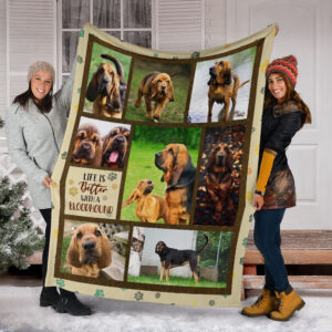 Life Is Better With A Bloodhound  Fleece Throw Blanket - Pendleton Sherpa Fleece Blanket - Gifts For Dog Lover