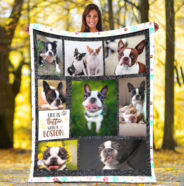 Life Is Better With A Boston Terrier  Fleece Throw Blanket – Pendleton Sherpa Fleece Blanket – Gifts For Dog Lover