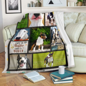 Life Is Better With A Bull Terrier Fleece Throw Blanket - Pendleton Sherpa Fleece Blanket - Gifts For Dog Lover