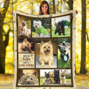 Life Is Better With A Cairn Terrier Fleece Throw Blanket - Pendleton Sherpa Fleece Blanket - Gifts For Dog Lover