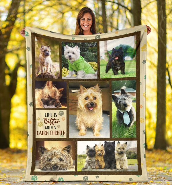 Life Is Better With A Cairn Terrier Fleece Throw Blanket – Pendleton Sherpa Fleece Blanket – Gifts For Dog Lover