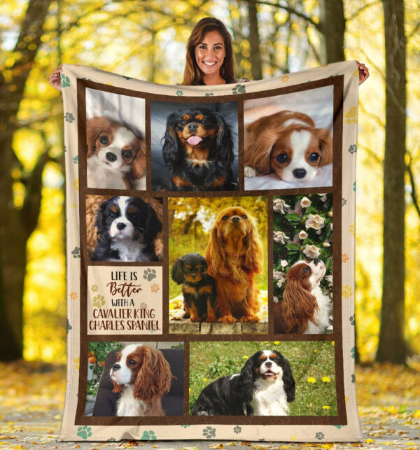 Life Is Better With A Cavalier King Charles Spaniel Fleece Throw Blanket – Pendleton Sherpa Fleece Blanket – Gifts For Dog Lover