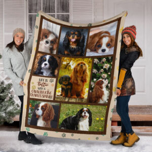 Life Is Better With A Cavalier King Charles Spaniel Fleece Throw Blanket - Pendleton Sherpa Fleece Blanket - Gifts For Dog Lover