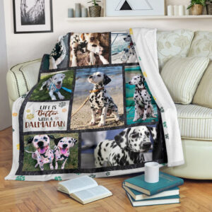 Life Is Better With A Dalmatian Fleece Throw Blanket - Pendleton Sherpa Fleece Blanket - Gifts For Dog Lover