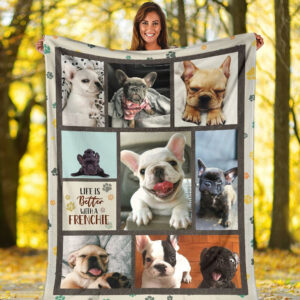 Life Is Better With A French Bulldog Fleece Throw Blanket - Pendleton Sherpa Fleece Blanket - Gifts For Dog Lover