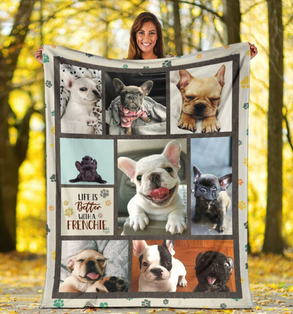 Life Is Better With A French Bulldog Fleece Throw Blanket – Pendleton Sherpa Fleece Blanket – Gifts For Dog Lover