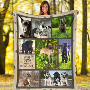 Life Is Better With A Great Dane Fleece Throw Blanket - Pendleton Sherpa Fleece Blanket - Gifts For Dog Lover