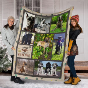 Life Is Better With A Great Dane Fleece Throw Blanket - Pendleton Sherpa Fleece Blanket - Gifts For Dog Lover