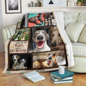 Life Is Better With A Greyhound Fleece Throw Blanket - Pendleton Sherpa Fleece Blanket - Gifts For Dog Lover