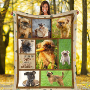 Life Is Better With A Griffon Bruxellois Fleece Throw Blanket - Pendleton Sherpa Fleece Blanket - Gifts For Dog Lover