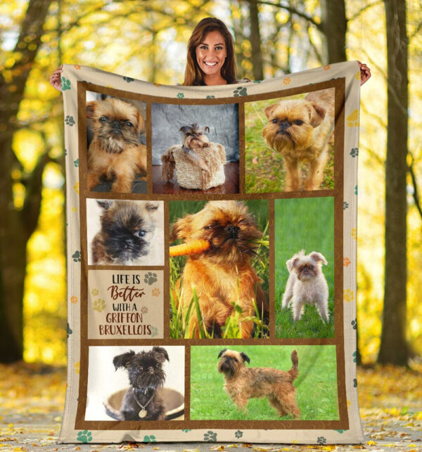 Life Is Better With A Griffon Bruxellois Fleece Throw Blanket – Pendleton Sherpa Fleece Blanket – Gifts For Dog Lover