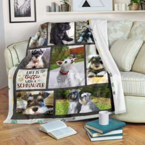 Life Is Better With A Miniature Schnauzer Fleece Throw Blanket - Pendleton Sherpa Fleece Blanket - Gifts For Dog Lover