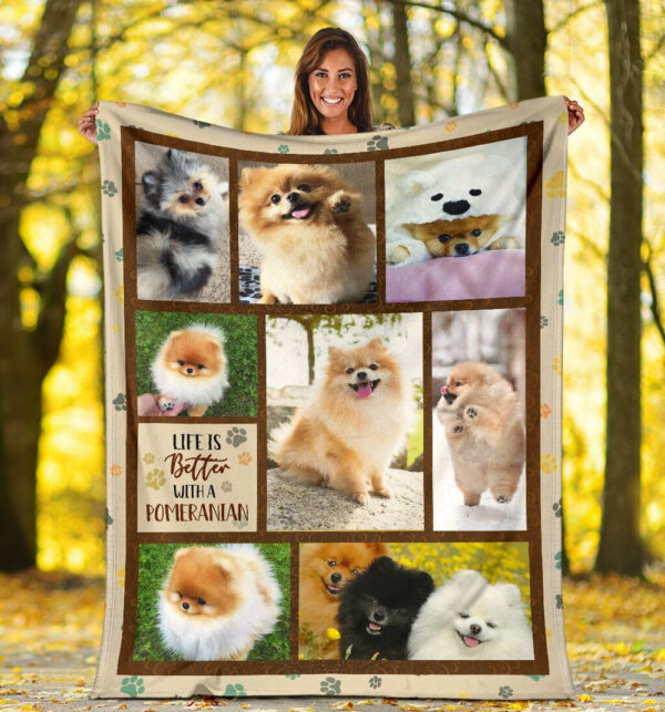 Life Is Better With A Pomeranian Fleece Throw Blanket – Pendleton Sherpa Fleece Blanket – Gifts For Dog Lover